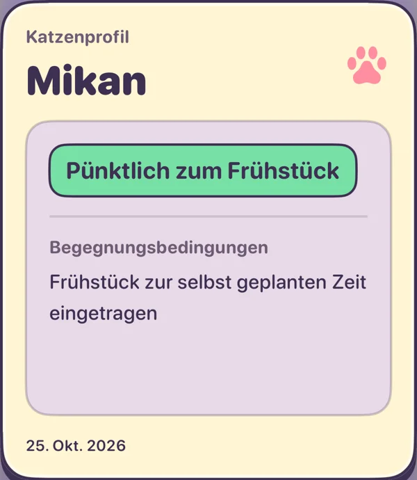 Eine Katzensammelkarte in KittyYard